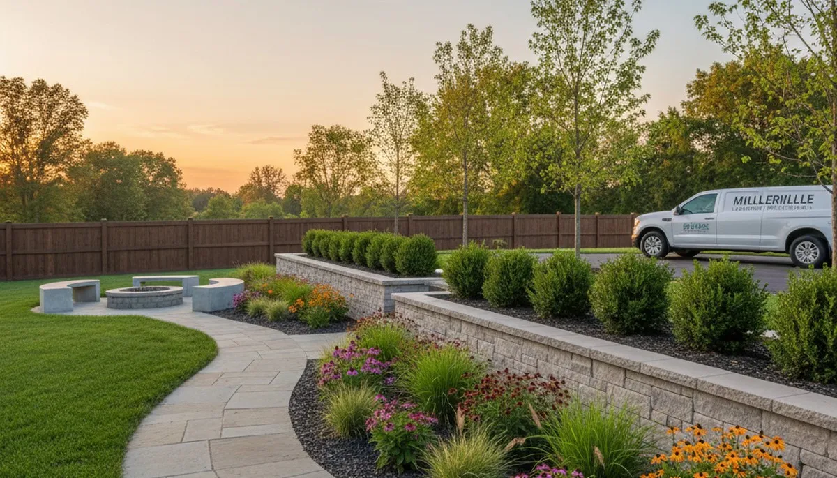 Landscaping crew providing professional lawn care services in Lancaster, PA